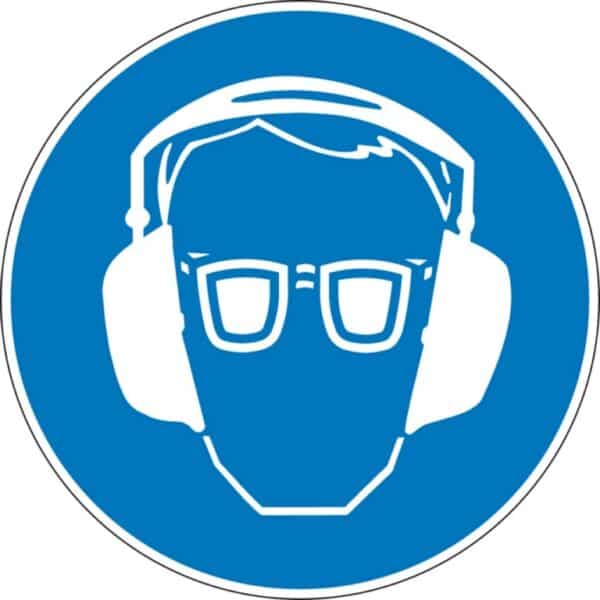 Sticker 50mm veiligheidsbril / gehoorb.